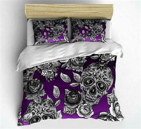 Pin By Carrie Sponaugle On Purplicious Skull Bedding Skull Bedding