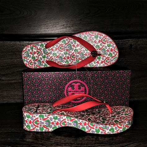 Tory Burch Shoes Authentic Tory Burch Poppy Red Legacy Paisley