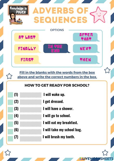 Adverbs Of Sequence Adverbs Adverbs Worksheet School Readiness