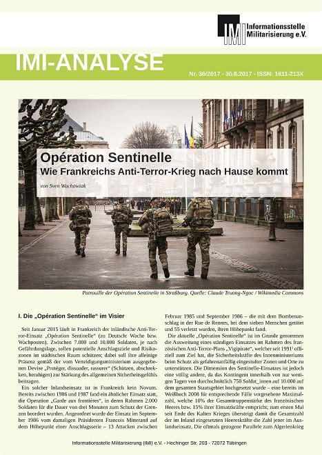 Informationsstelle Militarisierung Imi Op Ration Sentinelle