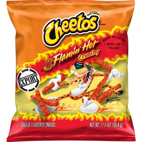 Cheetos Crunchy Flaming Hot Cheese Flavored Snack Made With Real Chee