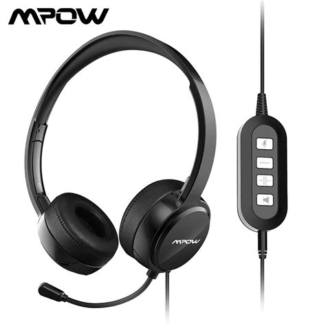 Mpow Pa Wired Headphones Headset With Noise Reduction Sound Card