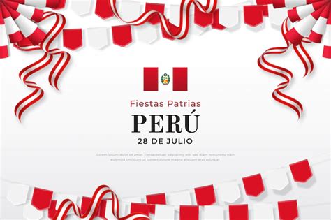 Fondo Realista De Fiestas Patrias Con Cinta Vector Gratis Social