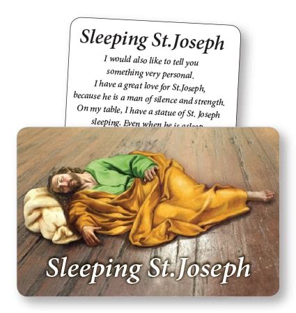 Sleeping Saint Joseph - Prayer Card - Knock Religious Goods