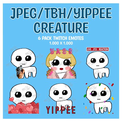 Yippee/tbh/creature Twitch Emotes 1000x1000 - Etsy