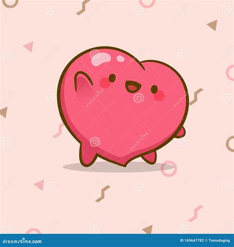 Cute Heart Character Design For Poster Or Greeting Card Stock Vector