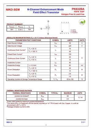 Pk Ba Mosfet Datasheet Equivalente Reemplazo Hoja De