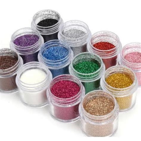 SQ4356 Kit 12 Potinhos De Glitter Extra Fino Shopee Brasil