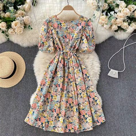 korean version    fashion style womens summer long dress