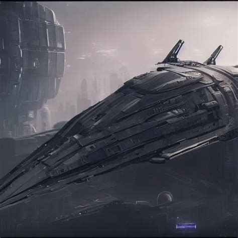 Spaceship In Dark Space By Maciej Rebisz Sci Fi Stable Diffusion