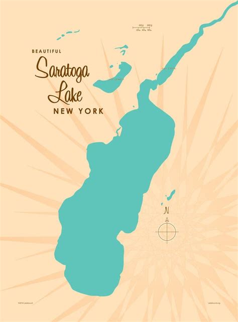 Saratoga Lake NY Map Canvas Print | Etsy