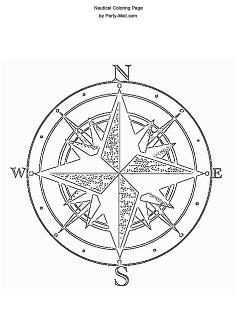 Vintage Nautical Compass Coloring Coloring Pages