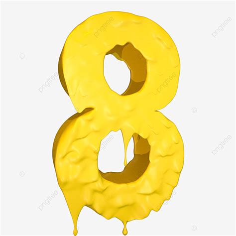 Melts Clipart Transparent Background 3d Melted Number 8 Digital Melt