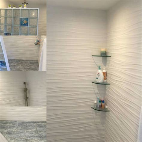 The Three Dimensional White Tile In This Bathroom Is Inspired By Soft