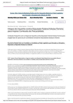 Calaméo Integra Do Inquérito Contra Deputado Federal Nikolas Ferreira