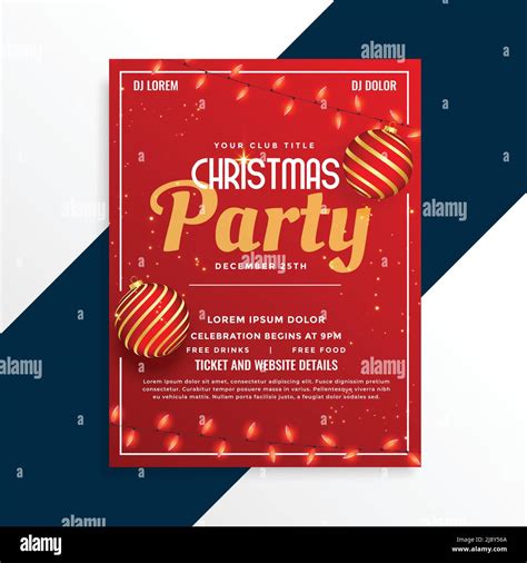 christmas party poster design decorative template Stock Vector Image ...