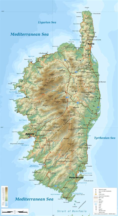 Topographic Map of Corsica - Smoke Tree Manor