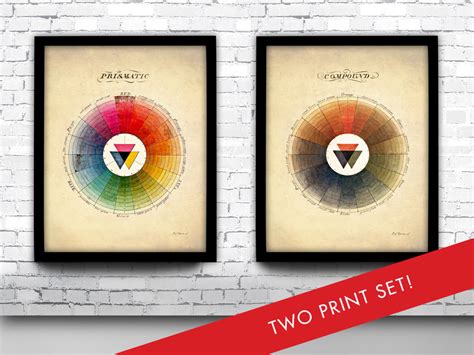 Color Wheel Set Art Prints Prismatic and Compound Color Wheel - Etsy