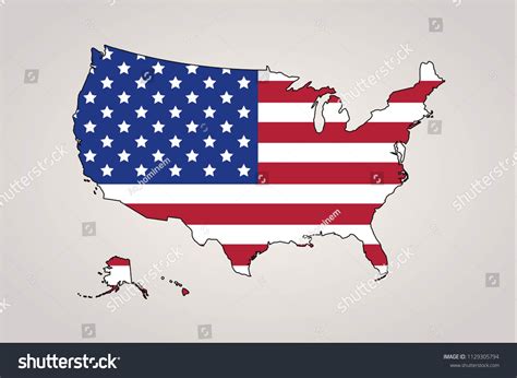 Map Of Usa With Flag Royalty Free Stock Vector Avopix