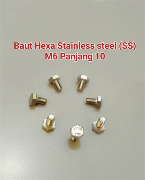 Jual Baut Hexa Stainless Steel M6 Panjang 10mm Stenlis Di Lapak Alef