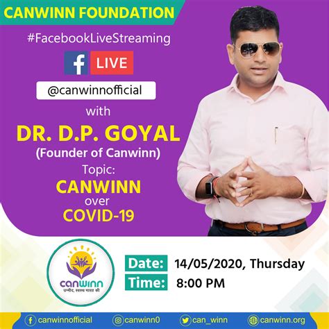 Canwinn Foundation On Twitter Join The Facebook Live Streaming With