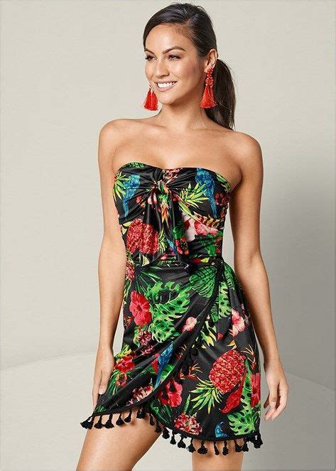 Strapless Tropical Dress Tropical Dress Tropical Outfit