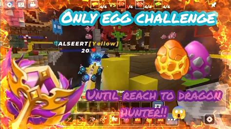 Only Egg🥚🥚 Challenge In Bedwars Until I Reach To Dragon Hunter 😱😎