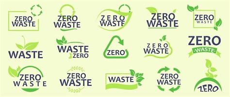 Premium Vector Zero Waste Badge Collection Green Zero Waste Logo Zero