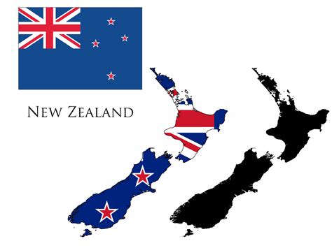 New Zealand Flag And Map Illustration Vector 21222956 Vector Art At