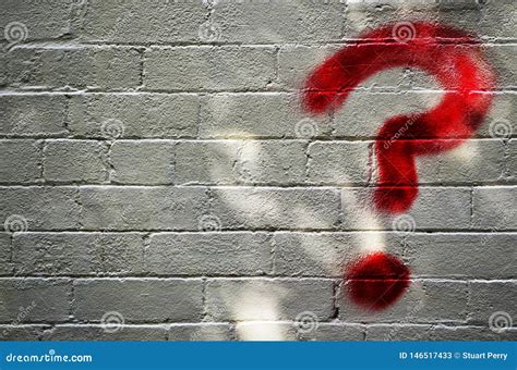 Muestra Del Signo De Interrogaci N Pintada En La Pared De Ladrillo