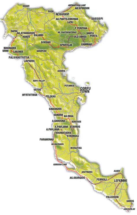 The Corfu Trail map