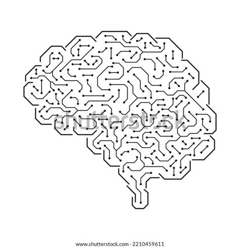 schematic representation human brain stock vector royalty