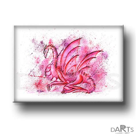 Dragon Wall Art, Dragon Painting, Purple Dragon Decor, Dragon Poster ...