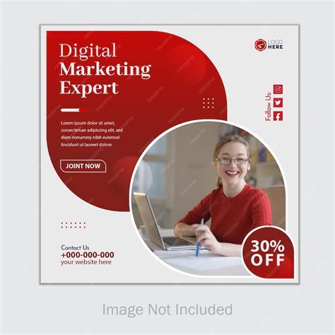 Premium Vector Digital Marketing Expert Social Media Post Cover Template