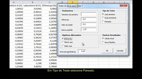 Cálculo Do Tamanho Da Amostra Para O Teste T Amostras Pareadas Youtube