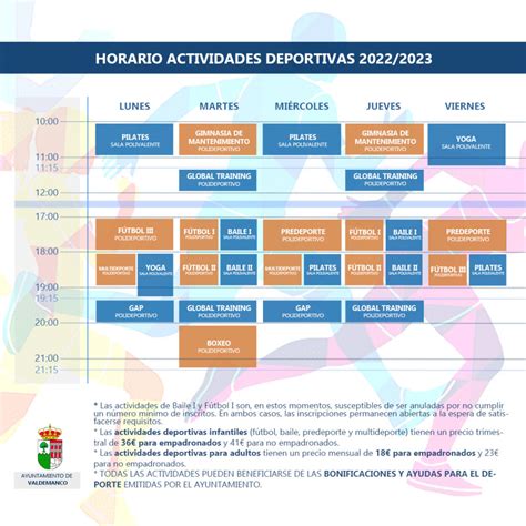 Horario Actividades Deportivas Ayuntamiento De Valdemanco