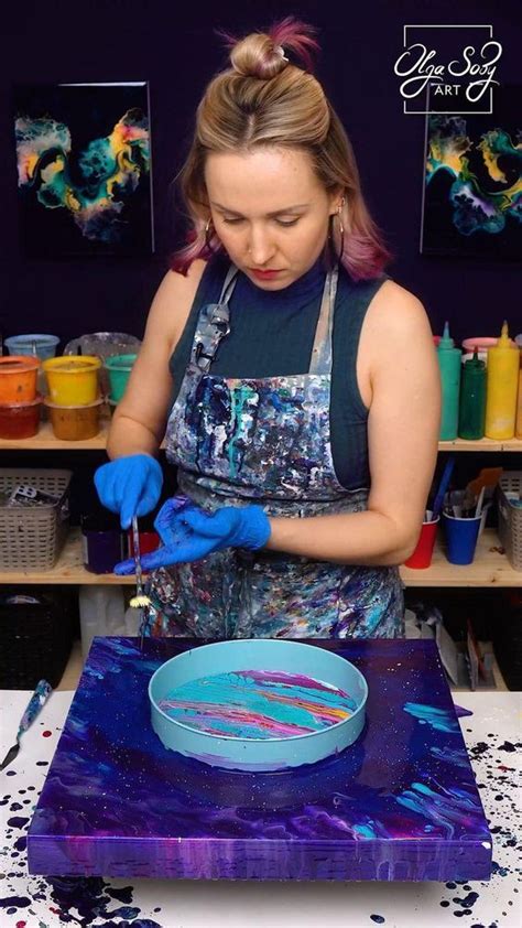 Create New Planet Space And Falling Stars With Me Acrylic Pouring