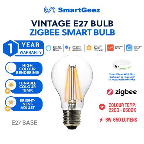 SmartGeez E27 LED Filament Smart Bulb Zigbee PassionHome Sg