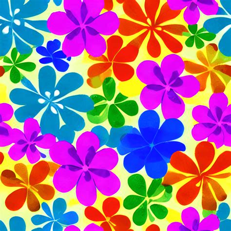 Rainbow Color Flower Pattern Seamless · Creative Fabrica