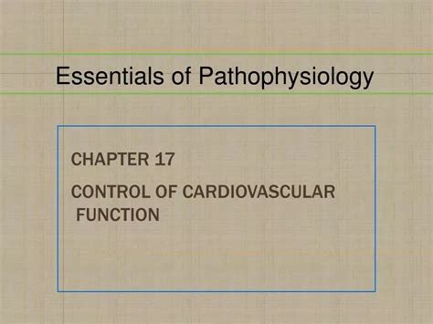 PPT Chapter 17 Control Of Cardiovascular Function PowerPoint