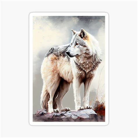 "Arctic Gray Wolf - Watercolor Paint" Sticker for Sale by ABArtByAlexST ...