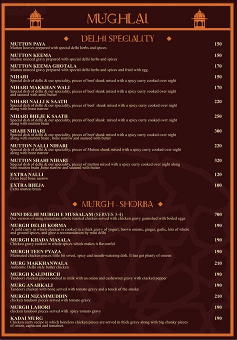 Menu At Delhi Zaika Bhendi Bazaar Mumbai Sayed Manzil