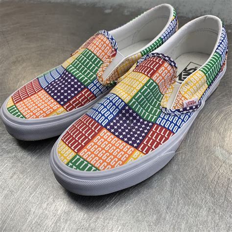 Vans LGBTQ Pride Rainbow Classic Slip On Sneakers Men… - Gem