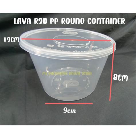 LAVA R20 PP Round Container With Lid 50sets R 20 Oz Disposable PP