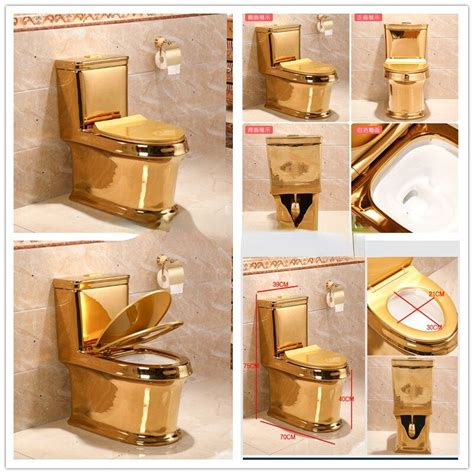 Gold Toilet Bowl/Ceramic gold plated toilet gold color bathroom golden ...