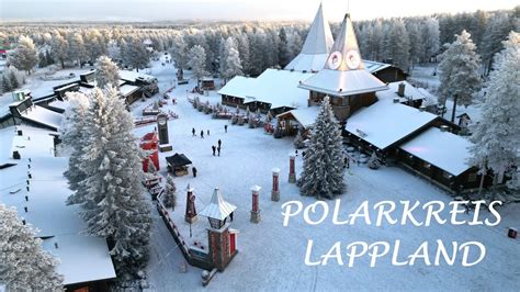 Erste Schnee Im Weihnachtsmanndorf Polarkreis Lappland Finnland