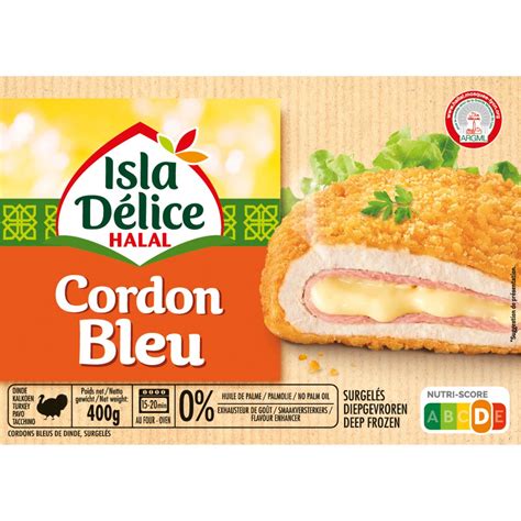 ISLA DELICE Cordon bleu de dinde halal 4 pièces 400g pas cher Auchan fr