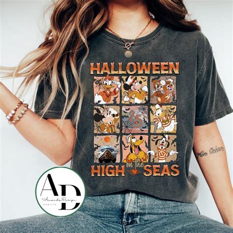 Vintage Halloween On The High Seas Disney Cruise Shirt Mickey Etsy