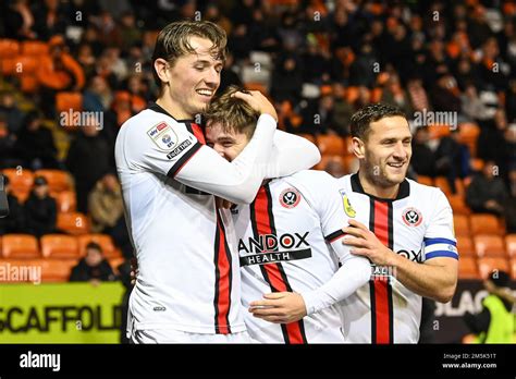 James Mcatee Of Sheffield United Celebrates His Goal With Sander