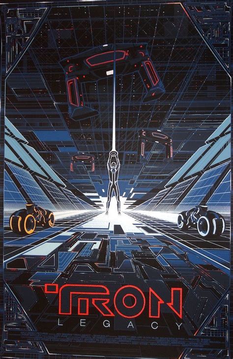 an image of a sci - fi movie poster with the title tron legacy on it